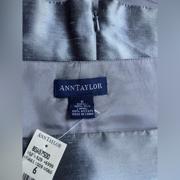 Ann Taylor Women's Silk Saree Shell/Tank Set Silver & Black Size 6 NWT - Picture 7 of 16